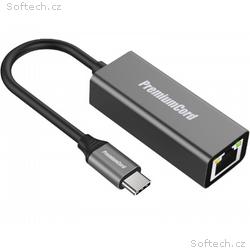 PremiumCord Převodník USB-C na Gigabit konektor RJ