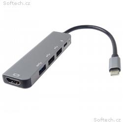 PremiumCord USB-C na HDMI + USB3.0 + 2x USB2.0 + P