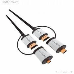 PLATINET OMEGA kabel HDMI v1.4 černý 1,5m + adapte