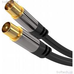 PremiumCord TV antenní HQ propojovací kabel M, F 7