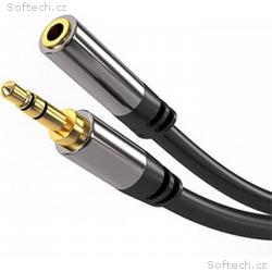 PremiumCord HQ stíněný prodlužovací kabel Jack 3.5