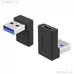 PremiumCord zahnutá 90° redukce USB-C Female na US
