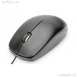 DIGITUS Drátová optická myš USB 3D, 1000 dpi, čern