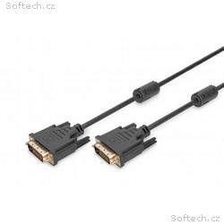 Digitus DVI propojovací kabel, DVI(24+1), 2x ferit