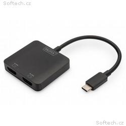 DIGITUS USB-C - 2x HDMI MST Video Hub DP 1.4, HDMI