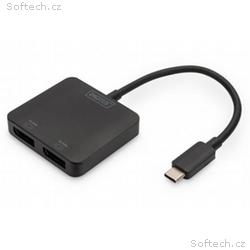DIGITUS USB-C - 2x DP MST Video Hub DP 1.4, 4K, 60