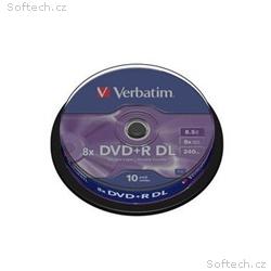 VERBATIM DVD+R DL AZO 8,5GB, 8x, spindle 10 ks