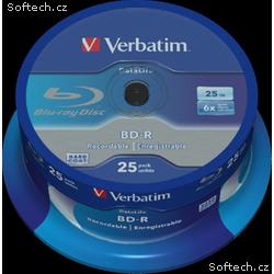 VERBATIM BD-R SL DataLife 25GB, 6x, spindle 25 ks