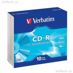 VERBATIM CD-R 700MB, 52x, slim case 10 ks