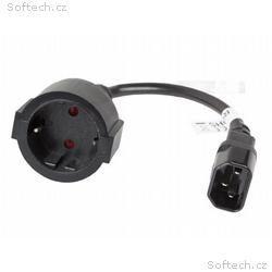 LANBERG IEC 320 C14 na SCHUKO(F) adaptér kabel pro