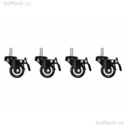 LANBERG CASTORS X4 WITH THREAD AND BRAKE FOR WALL 