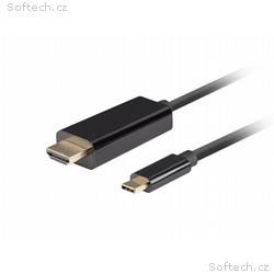 Lanberg USB-C(M)->HDMI(M) kabel 1m 4K 60Hz černá 