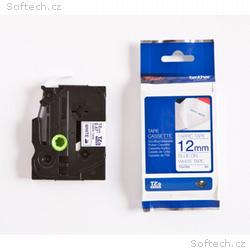 Brother - TZe-FA3, bílá, modrá (12mm, zažehlovací 