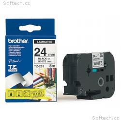 Brother - TZe-251, bílá, černá (24mm, laminovaná)