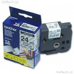 Brother - TZe-151, průsvitná, černá - 1 ks (24mm, 