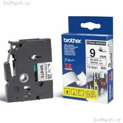 Brother - TZe-S221, bílá, černá (9mm, extrémně adh