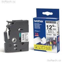 Brother - TZe-S231 bílá, černá (12mm, lamin.,extr.