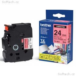 Brother - TZe-B51, signální oranžová, černá (24mm)