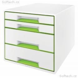 LEITZ Zásuvkový box WOW CUBE, 4 zásuvky, bílá, zel