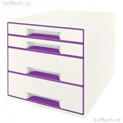 LEITZ Zásuvkový box WOW CUBE, 4 zásuvky, purpurová