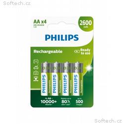 Philips baterie AA 2600mAh MultiLife, NiMh - 4ks