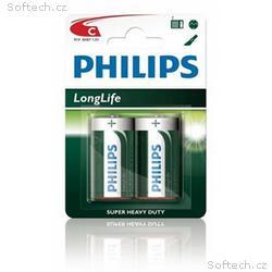 Philips baterie C LongLife zinkochloridová - 2ks, 