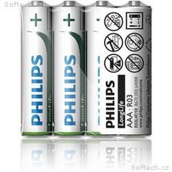 Philips baterie AAA LongLife zinkochloridová - 4ks
