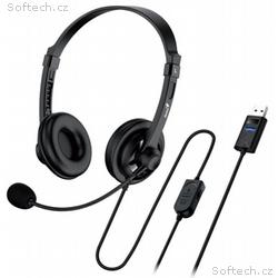 Genius headset - HS-230U, náhlavní, drátový, s mik