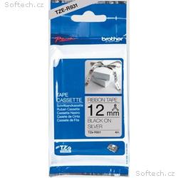 Brother - TZe-R931 stříbrná, černá (12mm, 4m, text