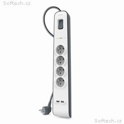 Belkin přepěťová ochrana BSV401 - 4-zásuvka, 2xUSB