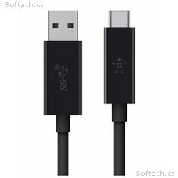 Belkin USB-C, USB-A 3.1 kabel, 0,9m, černý