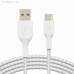 Belkin USB-C kabel, 2m, bílý - odolný