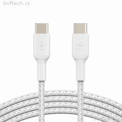 Belkin USB-C na USB-C kabel, 1m, bílý - odolný