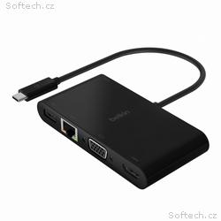 Belkin USB-C adaptér (HDMI, VGA, USB-A, LAN) + nab