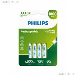 Philips dobíjecí baterie AAA 1000mAh, NiMH - 4ks