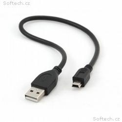 GEMBIRD Kabel USB A-MINI 5PM 2.0 30cm HQ, zlacené 
