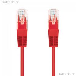 Kabel C-TECH patchcord Cat5e, UTP, červený, 2m