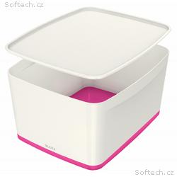 LEITZ Úložný box s víkem MyBox, velikost L, bílá, 
