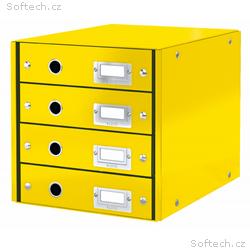 LEITZ Zásuvkový box Click&Store, 4 zásuvky, žlutá