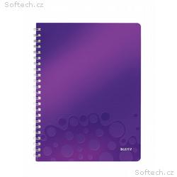 LEITZ Blok WOW A4, PP, linka, purpurová