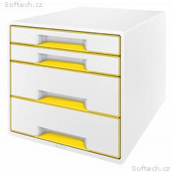 LEITZ Zásuvkový box WOW CUBE, 4 zásuvky, bílá, žlu
