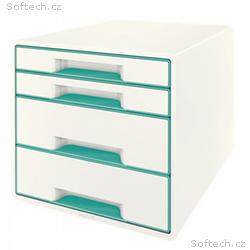 LEITZ Zásuvkový box WOW CUBE, 4 zásuvky, ledově mo