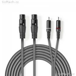 Nedis COTH15230GY15 - XLR Audiokabel | 2x XLR 3pin