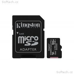 KINGSTON 64GB microSDXC CANVAS Plus Memory Card 10