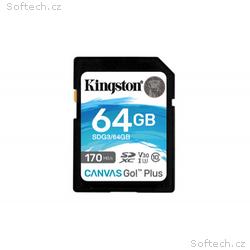 KINGSTON 64GB SDXC Canvas Go! Plus 170R, 90W CL10 