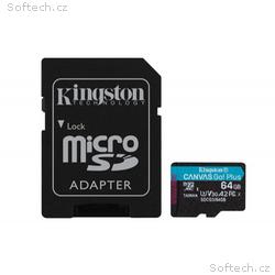 KINGSTON 64GB microSDHC Canvas Go! Plus 170R, 100W