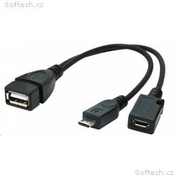 CABLEXPERT Kabel USB AF, micro BM + micro BF, OTG 