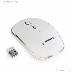 GEMBIRD Myš MUSW-4B-01-W, bílá, bezdrátová, USB na