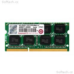 Transcend paměť 4GB DDR3 SO-DIMM 1333Mhz CL9 2Rx8