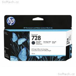 HP Ink Cartridge 728, Matte Black, 130 ml